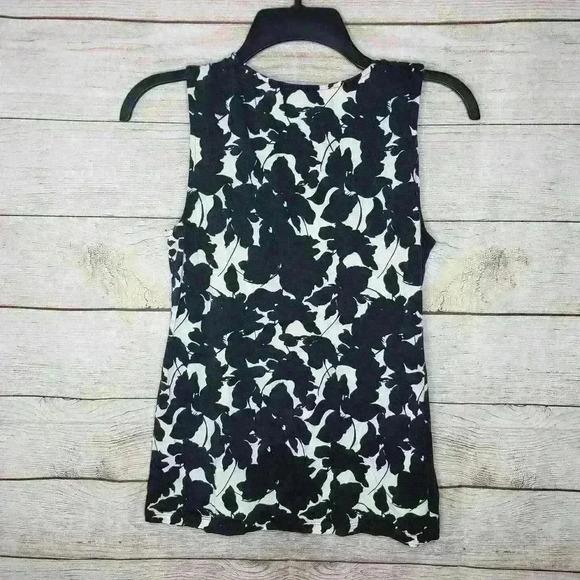 LOFT women's black and white tank top blouse size small - Picture 2 of 7